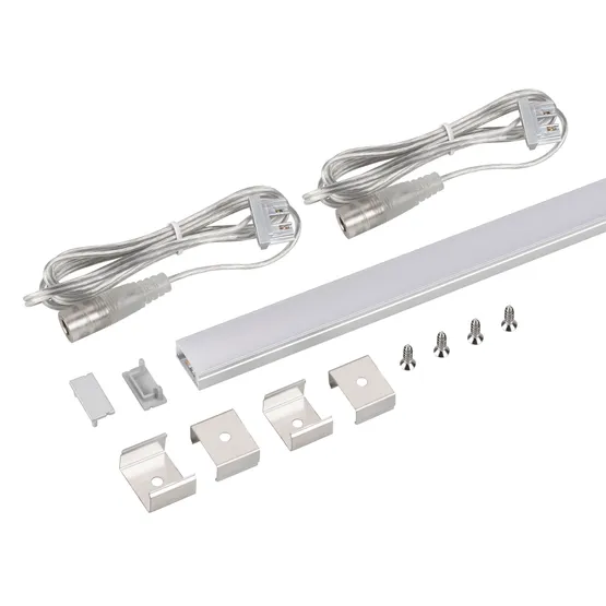 Фото #1 товара Набор для светодиодной подсветки ARL-KIT-SLIM-FC 24V Warm3000 (14,4 W/m, IP20, 2m) (Arlight, Алюминий+пластик)