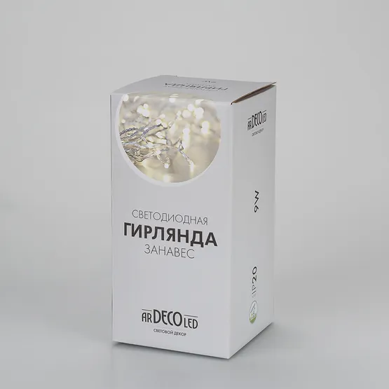 Фото #5 товара Светодиодная гирлянда ARD-CURTAIN-HOME-1500x1500-CLEAR-144LED Warm (230V, 6W) (Ardecoled, IP20)