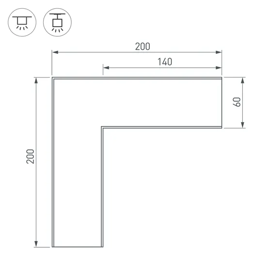 Фото #2 товара Угол SL-LINE-6070 (Arlight, Металл)