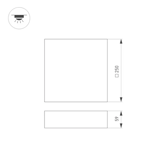 Фото #5 товара Светильник IM-QUADRO-EMERGENCY-3H-S250x250-28W Day4000 (WH, 120 deg, 230V) (Arlight, IP40 Металл, 2 года)