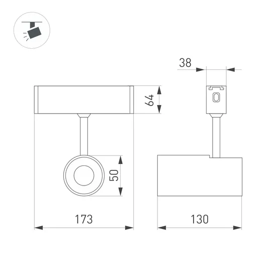 Фото #4 товара Светильник CLIP-38-SPOT-R146-6W Warm3000 (WH, 24 deg, 24V) (Arlight, IP40 Металл, 3 года)