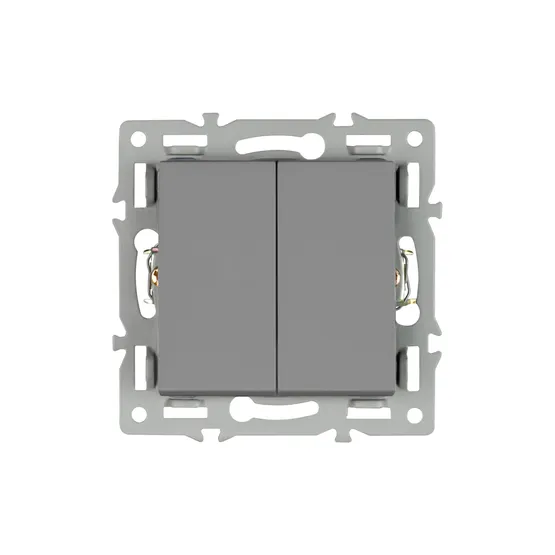 Фото товара Механизм выключателя двухклавишный проходной SWT-MKP2-PL-GR (250V, 16A) (Arlight, -)